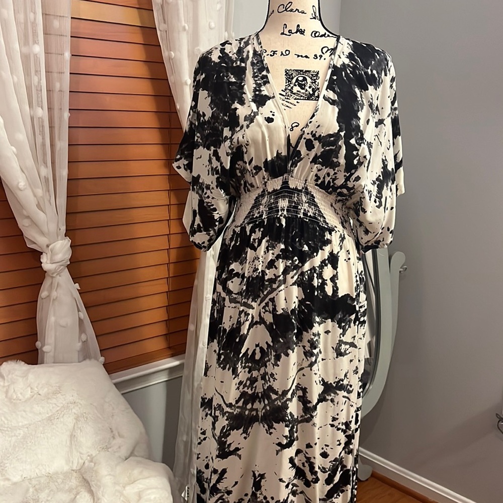 Black and white maxi dress